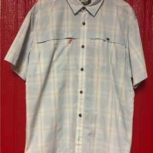 Howler Brothers Vented Shirt Men's XL Blue Plaid Long Sleeve Outdoors Pockets